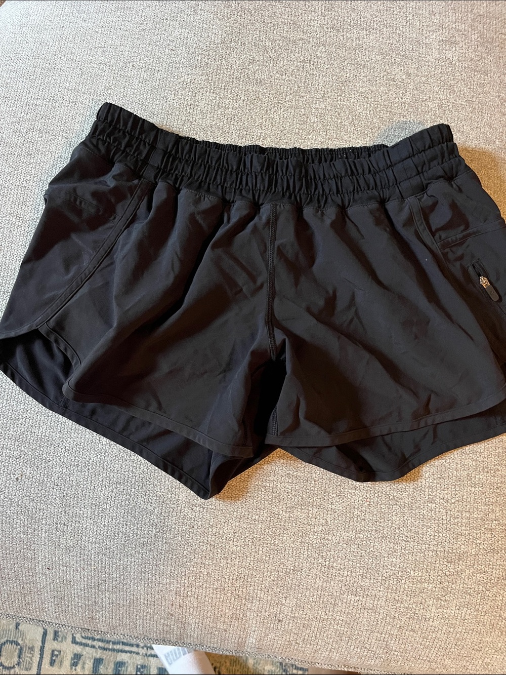 LuluLemon Women's Black Athletic Shorts with Elastic Waistband; worn